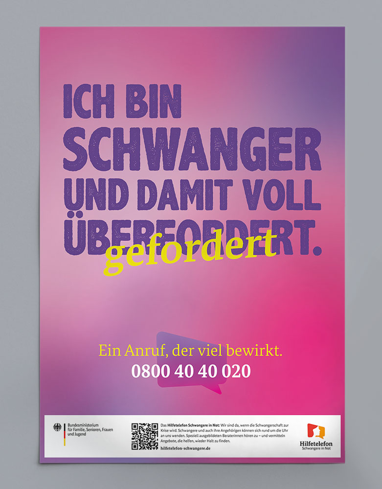 Hilfetelefon für Schwangere Plakatdesign