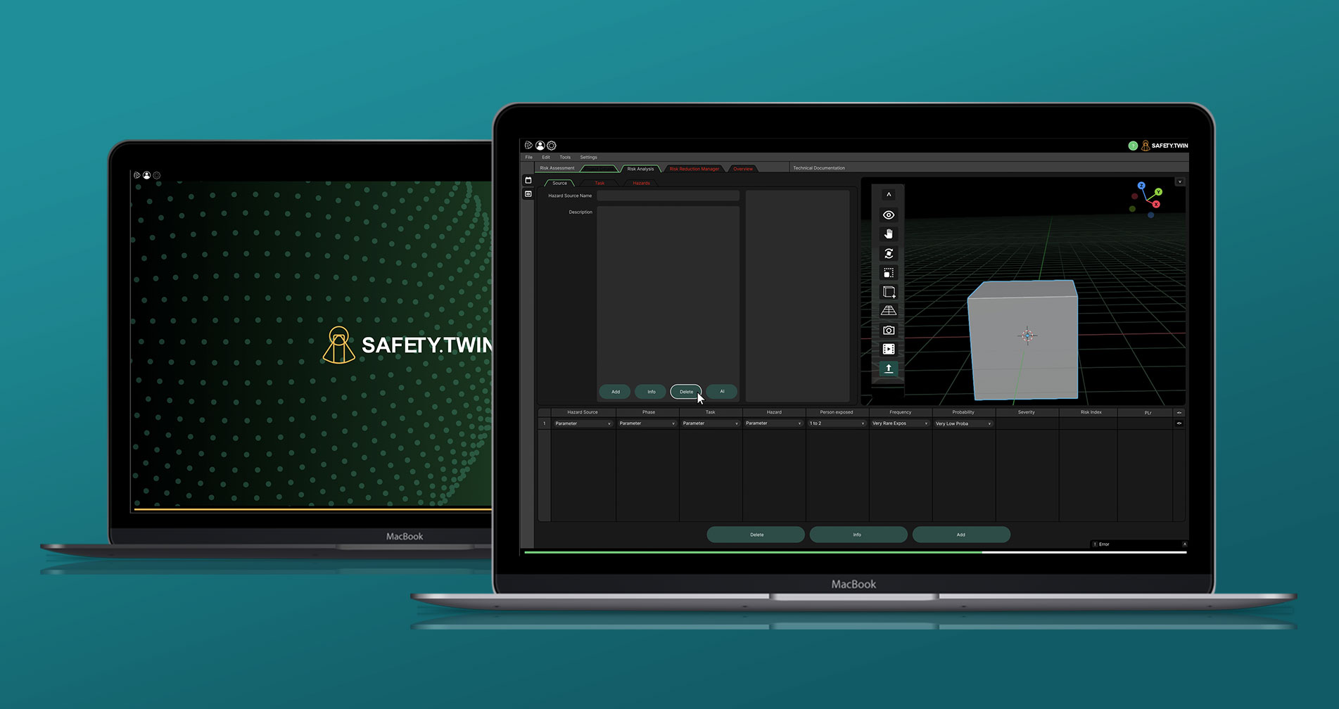 Safety Twin startscreen and UI